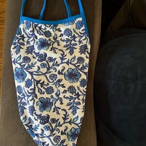Girl’s size 6 Tommy Bahama blue and white floral one piece swimsuit
